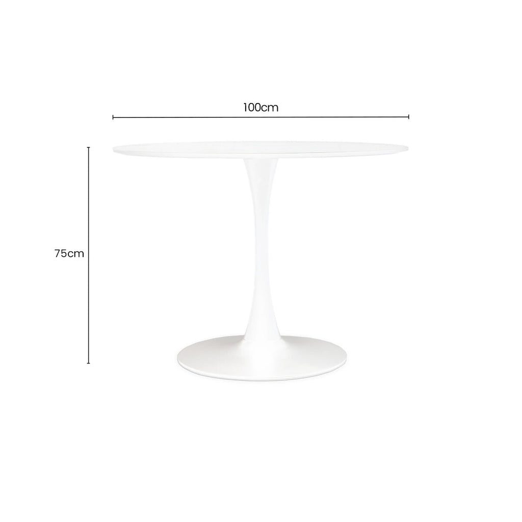 White Small Round Dining Table | Laila
