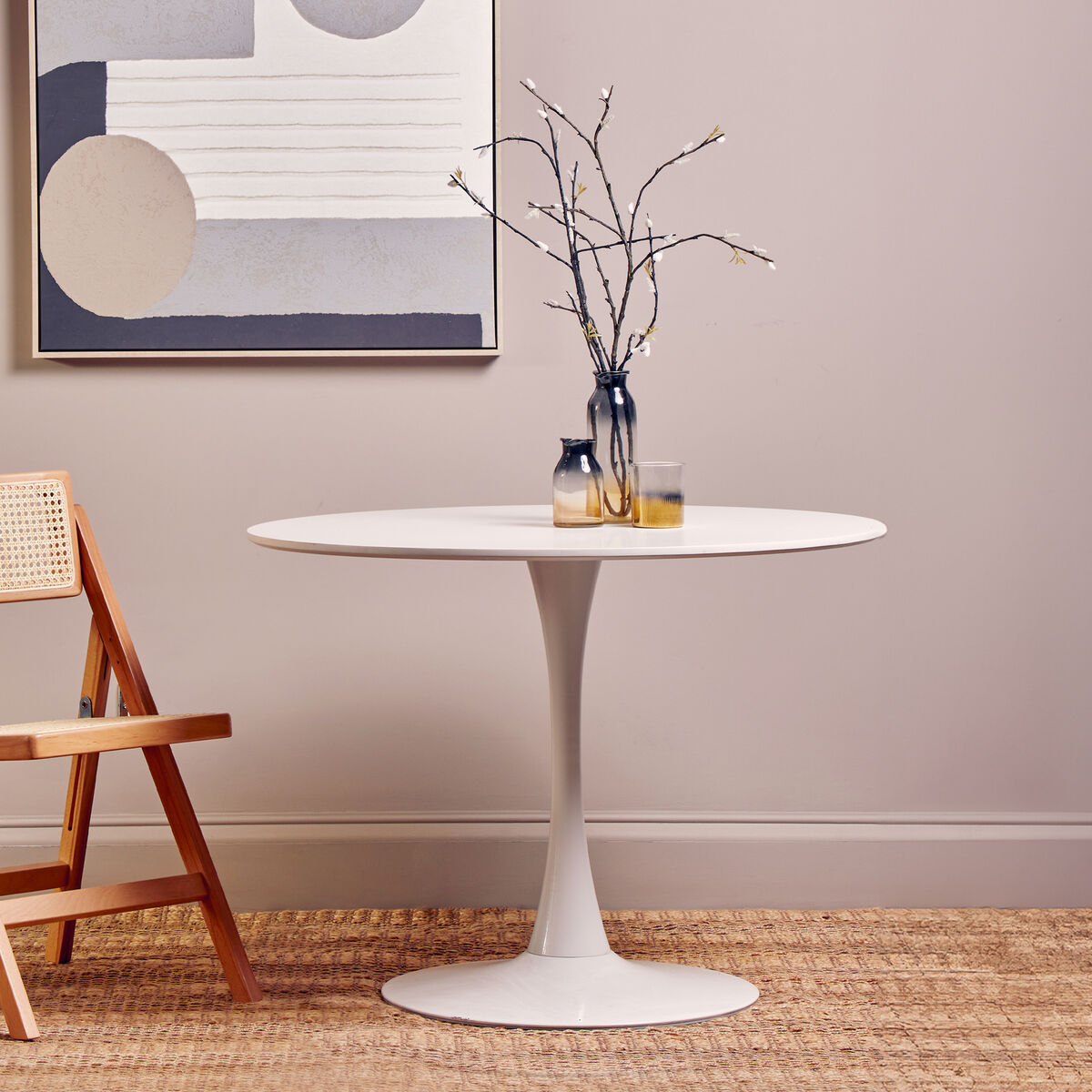 White Small Round Dining Table | Laila