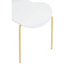 White Seat and Gold Finish Legs Dining Chair | Laila
