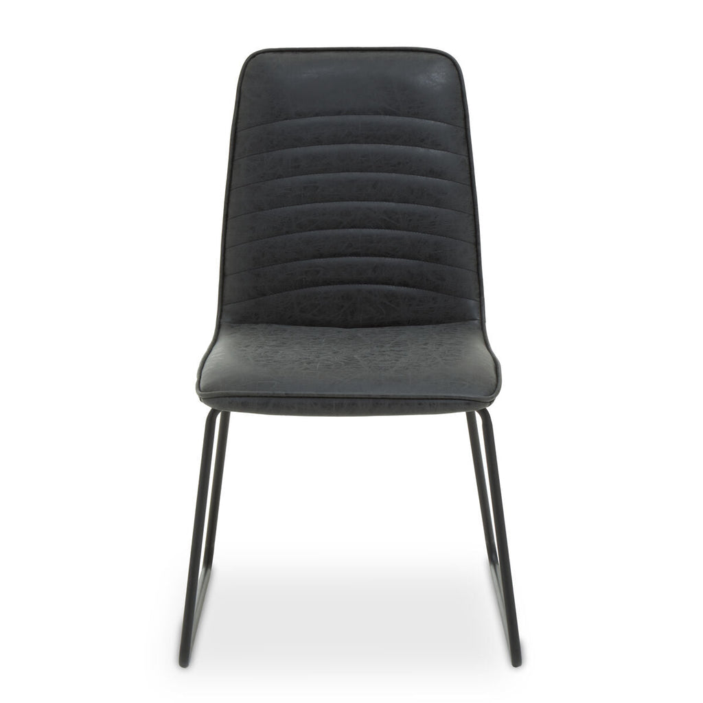 Black Leather Effect Chair | New Foundry