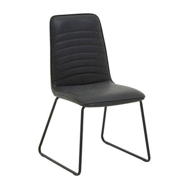 Black Leather Effect Chair | New Foundry