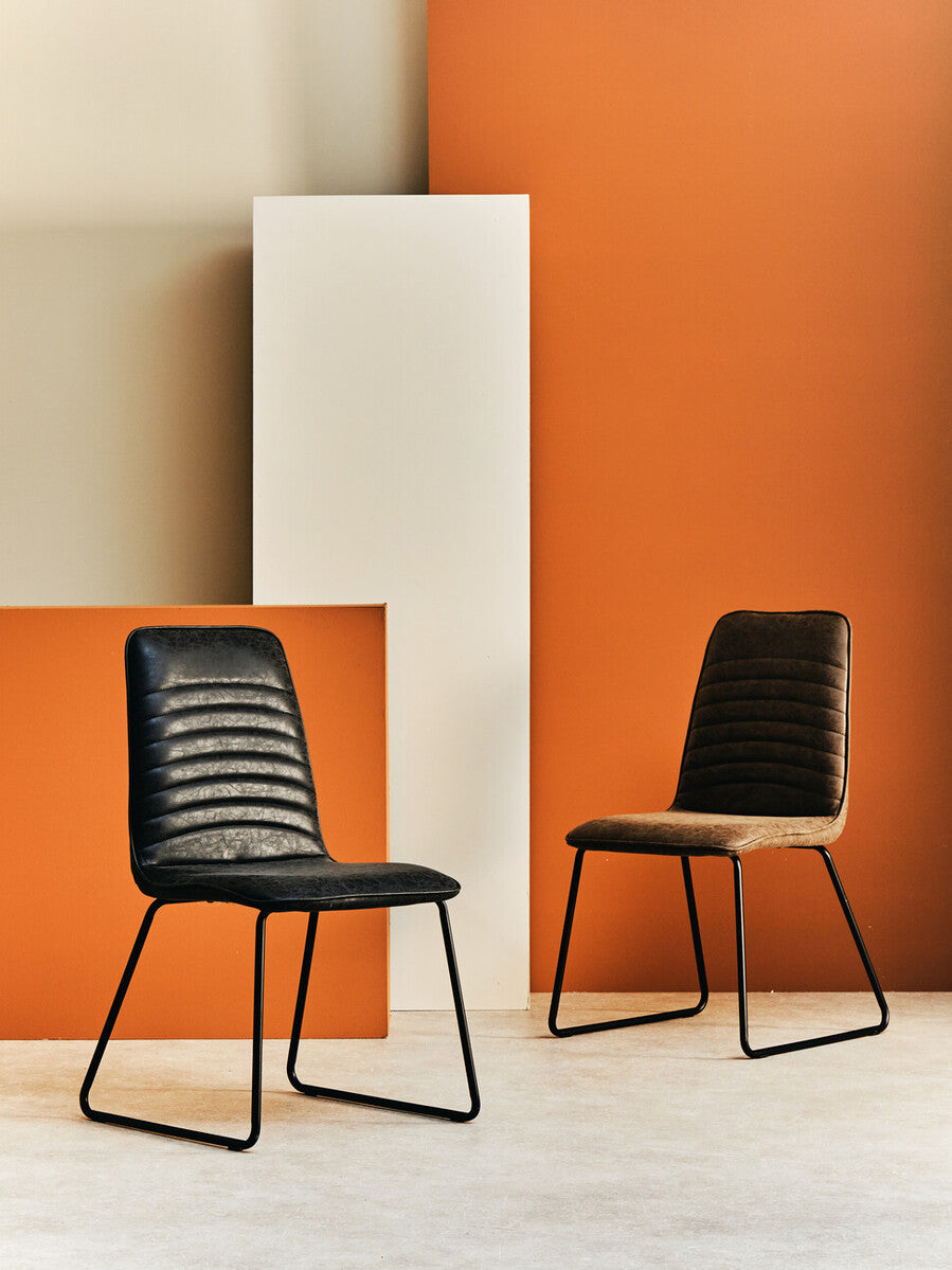 Black Leather Effect Chair | New Foundry