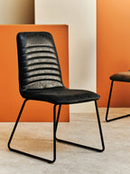 Black Leather Effect Chair | New Foundry