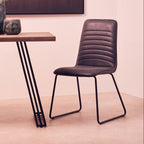 Black Leather Effect Chair | New Foundry