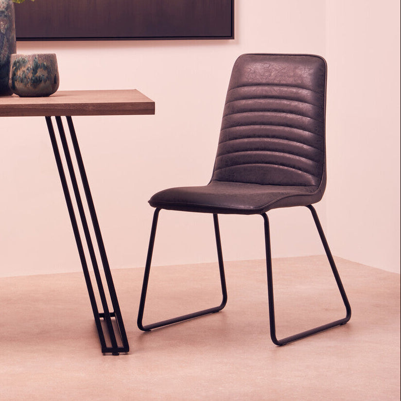Black Leather Effect Chair | New Foundry