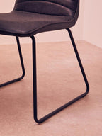 Black Leather Effect Chair | New Foundry