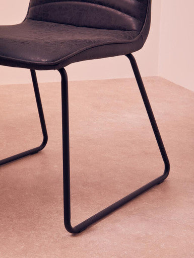 Black Leather Effect Chair | New Foundry