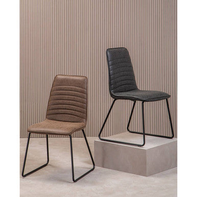 Black Leather Effect Chair | New Foundry