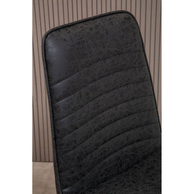 Black Leather Effect Chair | New Foundry