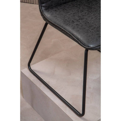 Black Leather Effect Chair | New Foundry