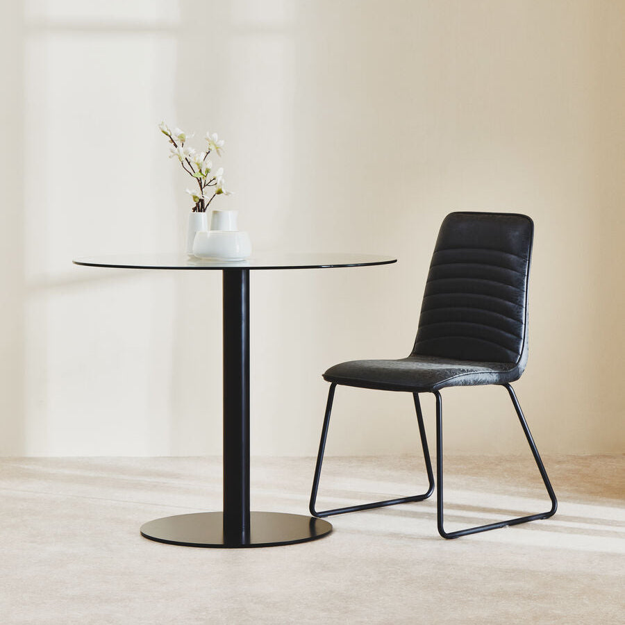 Black Leather Effect Chair | New Foundry