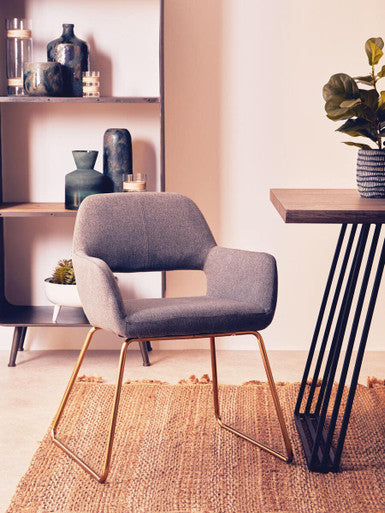 Grey and Gold Dining Chair | Stockholm