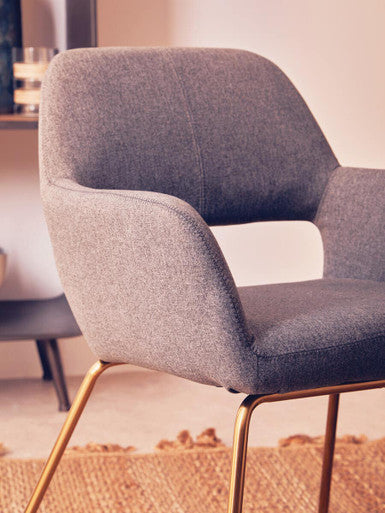 Grey and Gold Dining Chair | Stockholm