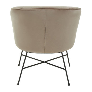 Mink Velvet Curved Accent Chair | Stockholm