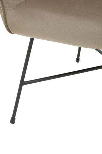 Mink Velvet Curved Accent Chair | Stockholm
