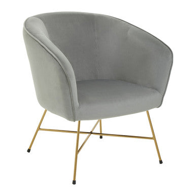 Grey Velvet Curved Accent Chair | Stockholm