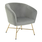 Grey Velvet Curved Accent Chair | Stockholm
