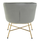 Grey Velvet Curved Accent Chair | Stockholm