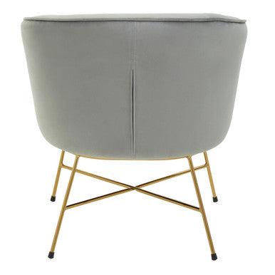 Grey Velvet Curved Accent Chair | Stockholm