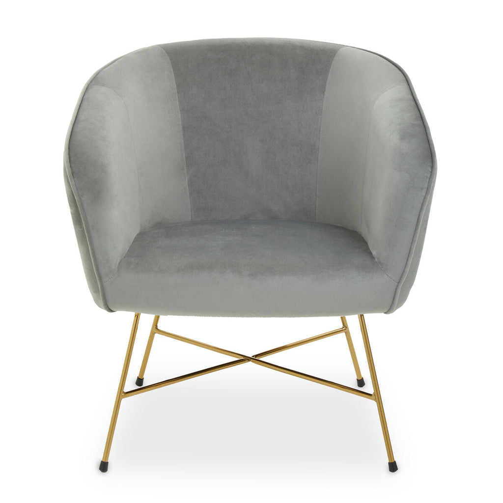 Grey Velvet Curved Accent Chair | Stockholm