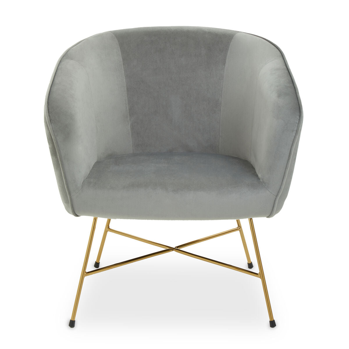 Grey Velvet Curved Accent Chair | Stockholm