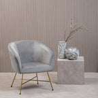 Grey Velvet Curved Accent Chair | Stockholm