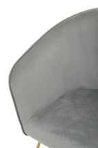 Grey Velvet Curved Accent Chair | Stockholm
