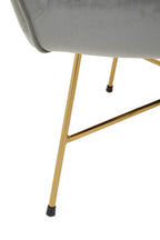 Grey Velvet Curved Accent Chair | Stockholm