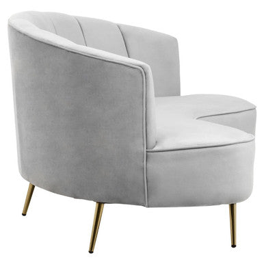3 Seater Grey Velvet Sofa | Hasna