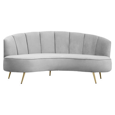3 Seater Grey Velvet Sofa | Hasna