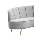 3 Seater Grey Velvet Sofa | Hasna
