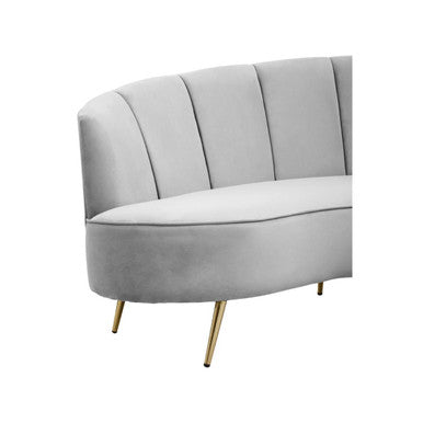 3 Seater Grey Velvet Sofa | Hasna