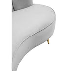 3 Seater Grey Velvet Sofa | Hasna