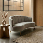 3 Seater Grey Velvet Sofa | Hasna