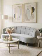 3 Seater Grey Velvet Sofa | Hasna