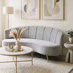 3 Seater Grey Velvet Sofa | Hasna