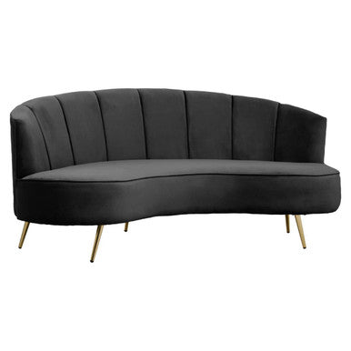 3 Seater Black Velvet Sofa | Hasna
