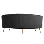3 Seater Black Velvet Sofa | Hasna