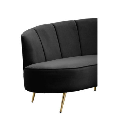 3 Seater Black Velvet Sofa | Hasna