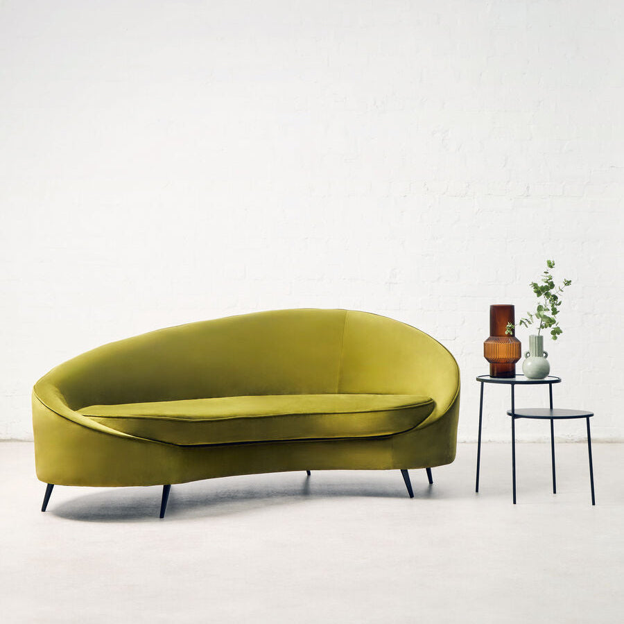 3 Seater Olive Velvet Sofa, Hasina