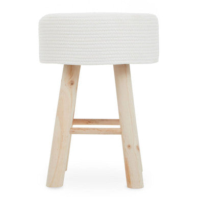 White Cotton Rope Stool | Lentigo