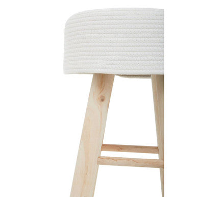 White Cotton Rope Stool | Lentigo