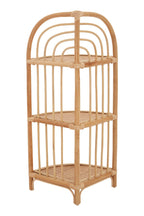 Three Tier Natural Rattan Corner Shelf Unit | Mataram