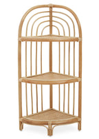 Three Tier Natural Rattan Corner Shelf Unit | Mataram