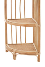 Three Tier Natural Rattan Corner Shelf Unit | Mataram