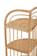 Three Tier Natural Rattan Corner Shelf Unit | Mataram