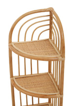 Three Tier Natural Rattan Corner Shelf Unit | Mataram