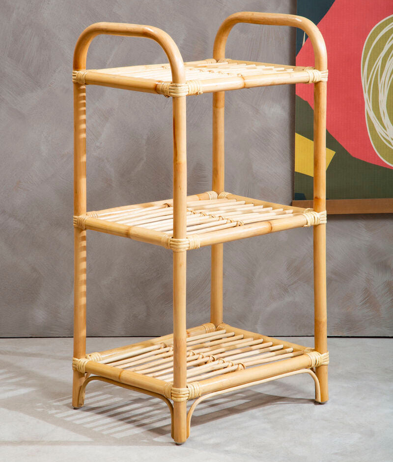 3 Tier Natural Rattan Shelf Unit | Mataram