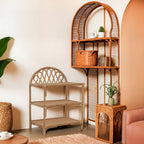 Three Tier Natural Rattan Shelf Unit | Mataram