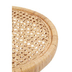 Natural Rattan Side Table with Twisted Base and Tight Weave Top | Mataram